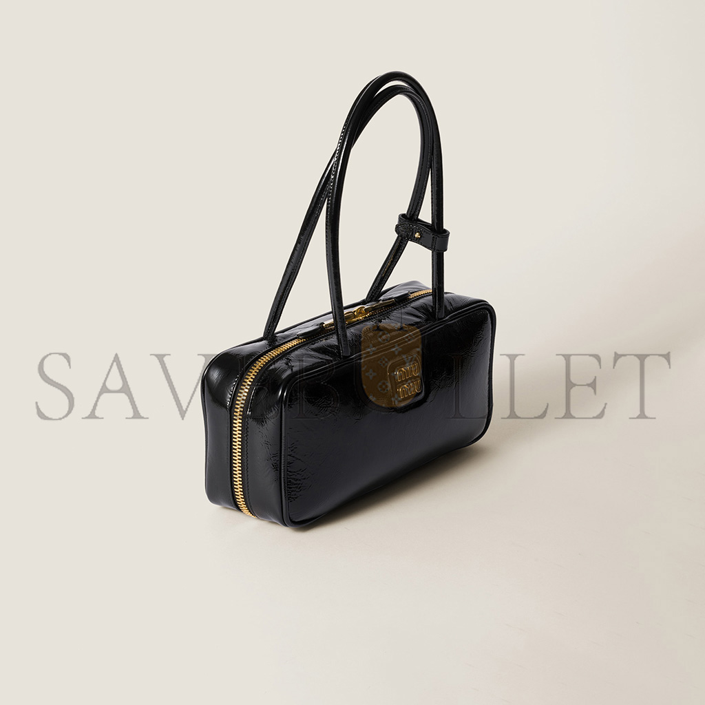 MIU MIU BEAU NAPLAK PATENT LEATHER BAG 5BB173 (27*12*8cm)